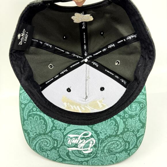 Dolly Noire Italy Hip Hop Hat Gray Green Paisley Snapback Cap Streetwear - Picture 3 of 10